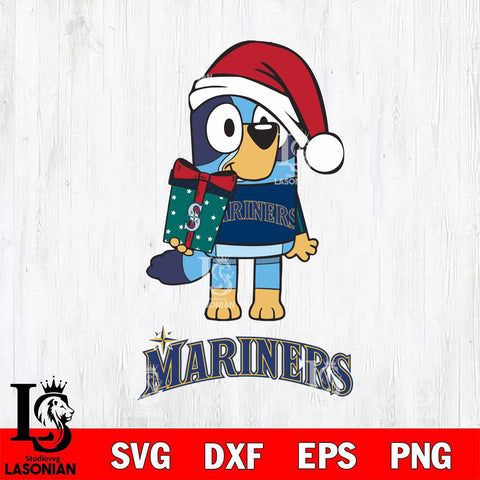 Seattle Mariners Bluey Christmas Svg Eps Dxf Png File, Digital Download