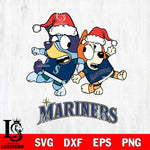 Seattle Mariners Bluey Christmas Holiday Svg Eps Dxf Png File, Digital Download