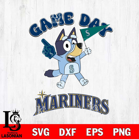 Seattle Mariners Bluey Game Day Svg Eps Dxf Png File, Digital Download, Instant Download