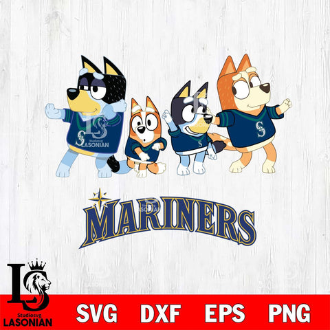 Seattle Mariners Bluey Mode Dance Squats Svg Eps Dxf Png File, Digital Download, Instant Download