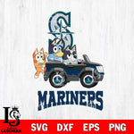 Seattle Mariners Bluey friends Svg Eps Dxf Png File, MLB svg, Digital Download, Instant Download