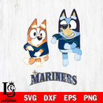 Seattle Mariners Bluey with Chilli Dance Svg Eps Dxf Png File, Digital Download, Instant Download