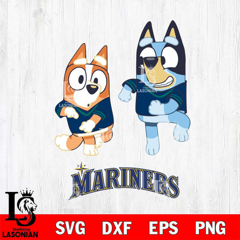 Seattle Mariners Bluey with Chilli Dance Svg Eps Dxf Png File, Digital Download, Instant Download