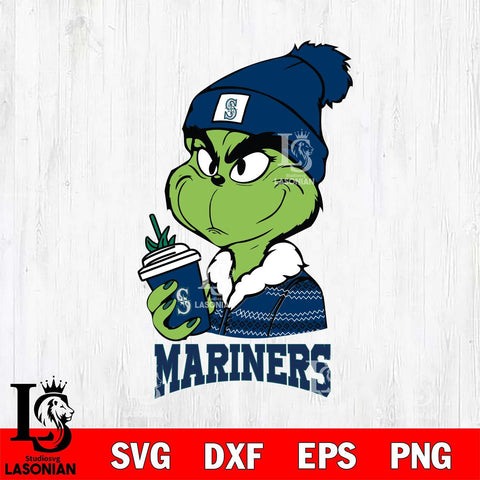 Seattle Mariners Boujee Grinch Christmas Cut Files Cricut, Svg Dxf Eps Png file , Silhouette