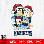 Seattle Mariners Christmas Bluey Family Sport Cricut , Christmas Svg , Bluey svg , Digital Download, dxf eps png pdf file