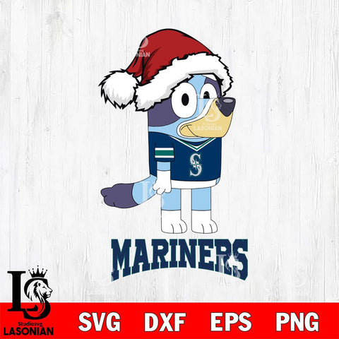 Seattle Mariners Christmas Bluey Hat Cricut , Christmas Svg , Bluey svg , Digital Download, dxf eps png pdf file