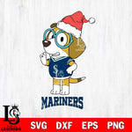 Seattle Mariners Christmas Bluey Honey Sport Cricut , Christmas Svg , Bluey svg , Digital Download, dxf eps png pdf file