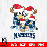 Seattle Mariners Christmas Bluey Santa Family Cricut , Christmas Svg , Bluey svg , Digital Download, dxf eps png pdf file