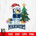 Seattle Mariners Christmas Bluey Tree Sport Cricut , Christmas Svg , Bluey svg , Digital Download, dxf eps png pdf file