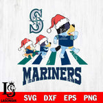 Seattle Mariners Christmas Family Bluey Walking Cricut , Christmas Svg , Bluey svg , Digital Download, dxf eps png pdf file