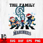 Seattle Mariners Family Bluey Christmas Svg Eps Dxf Png File, Digital Download