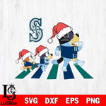 Seattle Mariners Family Bluey Walking Christmas Svg Eps Dxf Png File, Digital Download, Instant Download