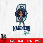 Seattle Mariners Fan Girl Svg Eps Dxf Png File, Digital Download, Instant Download