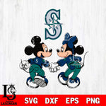 Seattle Mariners Fan Minnie And Mickey Love Svg Eps Dxf Png File, Digital Download, Instant Download