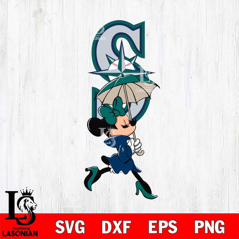 Seattle Mariners Fancy Minnie Svg Eps Dxf Png File, Digital Download, Instant Download