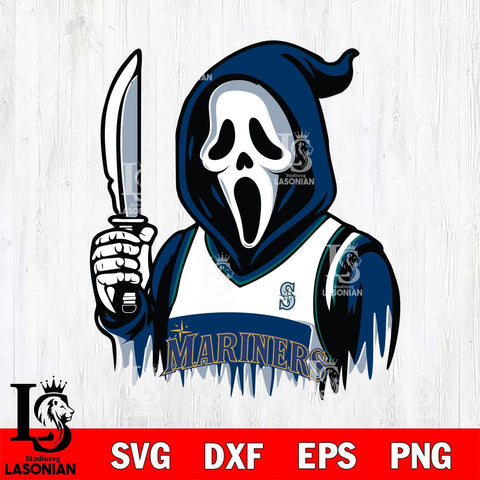 Seattle Mariners Ghostface 6 Svg Eps Dxf Png File, Digital Download, Instant Download