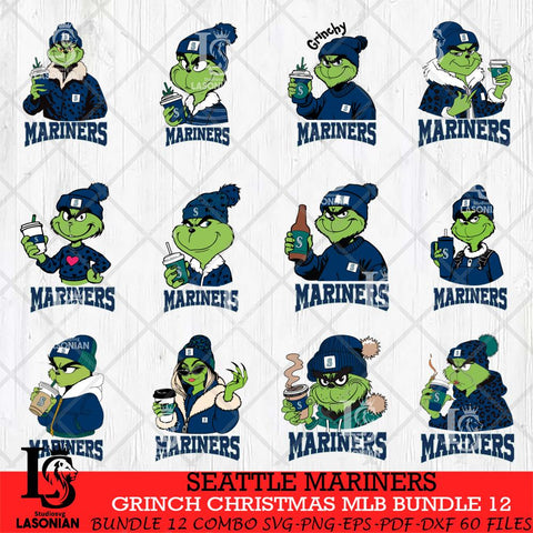 Seattle Mariners Grinch Christmas MLB Bundle 12 Cut Files Cricut, Svg Dxf Eps Png file , Silhouette