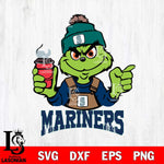 Seattle Mariners Grinch with coffee Svg Eps Dxf Png File, Digital Download, Instant Download