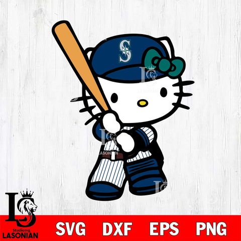 Seattle Mariners Hello Kitty 2 Svg Eps Dxf Png File, Digital Download, Instant Download