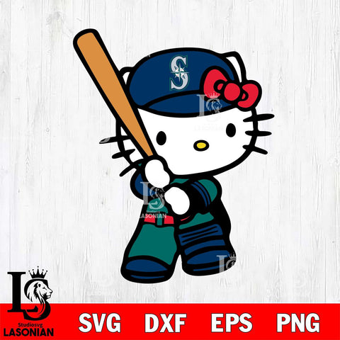 Seattle Mariners Hello Kitty Svg Eps Dxf Png File, Digital Download, Instant Download