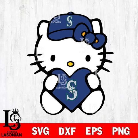 Seattle Mariners Hello Kitty sport 4 Svg Eps Dxf Png File, Digital Download, Instant Download