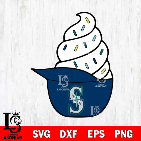 Seattle Mariners Ice Cream Hat Svg Eps Dxf Png File, Digital Download, Instant Download