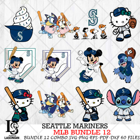 Seattle Mariners MLB Bundle 12 Svg Eps Dxf Png File, Digital Download, Instant Download