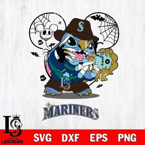 Seattle Mariners Stitch Freddy Krueger Halloween Svg Eps Dxf Png File, Digital Download, Instant Download