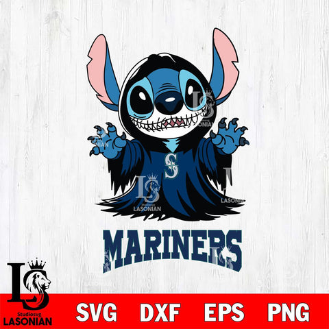 Seattle Mariners Stitch Ghost Svg Eps Dxf Png File, MLB svg, Digital Download, Instant Download