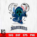 Seattle Mariners Stitch Ghost Face Halloween 2 Svg Eps Dxf Png File, Digital Download, Instant Download