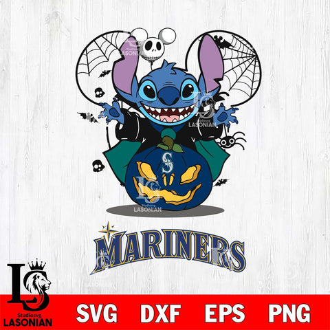 Seattle Mariners Stitch Horror Halloween Svg Eps Dxf Png File, Digital Download, Instant Download