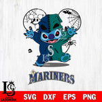 Seattle Mariners Stitch Horror Halloween 2 Svg Eps Dxf Png File, Digital Download, Instant Download