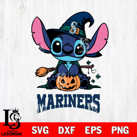 Seattle Mariners Stitch witch Svg Eps Dxf Png File, MLB svg, Digital Download, Instant Download