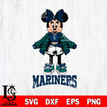 Seattle Mariners Style Minnie Disney Svg Eps Dxf Png File, Digital Download, Instant Download