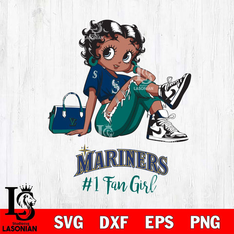 Seattle Mariners #1 Black Fan Girl Betty Boop