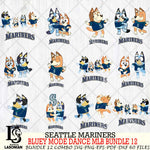 Seattle Mariners  Bluey Dance MLB Bundle 12 SVG Eps Dxf Png File, Digital Download, Instant Download