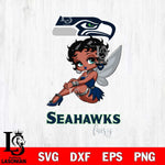 Seattle Seahawks Beauty Black Fairy Betty Boop Svg Eps Dxf Png File, Digital Download, Instant Download