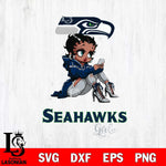 Seattle Seahawks Beauty Black Fan Girl Football Svg Eps Dxf Png File, Digital Download, Instant Download