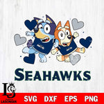 Seattle Seahawks Bluey & Bingo 10 Svg Eps Dxf Png File, NFL svg, Digital Download, Instant Download