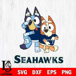 Seattle Seahawks Bluey & Bingo Svg Eps Dxf Png File, NFL svg, Digital Download, Instant Download