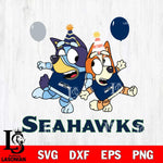 Seattle Seahawks Bluey & Bingo 2 Svg Eps Dxf Png File, NFL svg, Digital Download, Instant Download