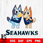 Seattle Seahawks Bluey & Bingo 5 Svg Eps Dxf Png File, NFL svg, Digital Download, Instant Download