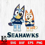 Seattle Seahawks Bluey & Bingo 6 Svg Eps Dxf Png File, NFL svg, Digital Download, Instant Download