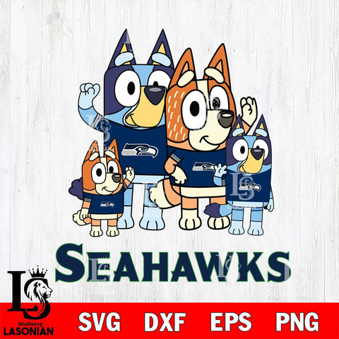 Seattle Seahawks Bluey & Bingo 7 Svg Eps Dxf Png File, NFL svg, Digital Download, Instant Download