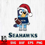 Seattle Seahawks Bluey Christmas Svg Eps Dxf Png File, Digital Download