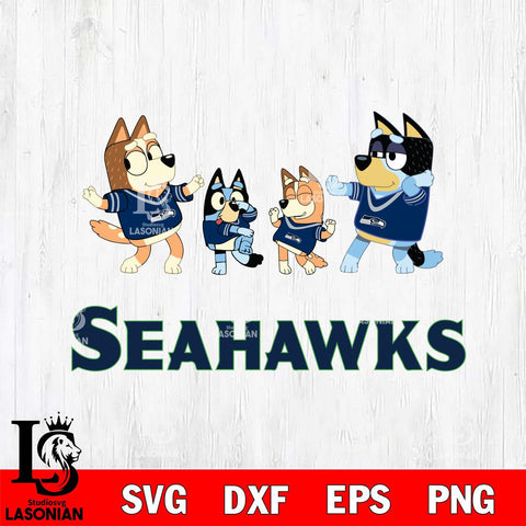 Seattle Seahawks Bluey Dance Squats Svg Eps Dxf Png File, Digital Download, Instant Download