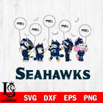 Seattle Seahawks Bluey Halloween Spooky Svg Eps Dxf Png File, Digital Download, Instant Download