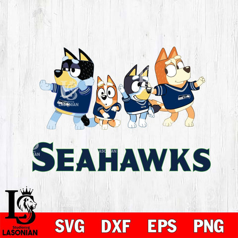 Seattle Seahawks Bluey Mode Dance Squats Svg Eps Dxf Png File, Digital Download, Instant Download