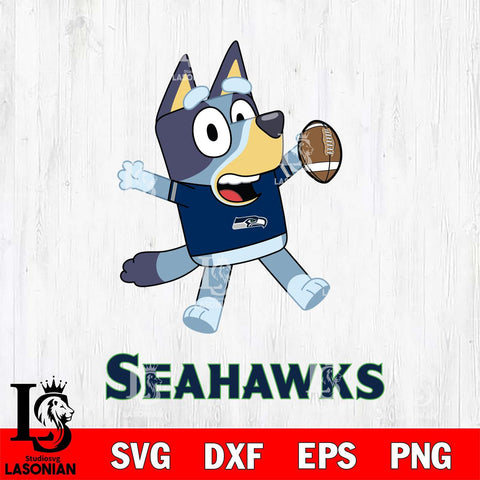 Seattle Seahawks Bluey Sport Football Cricut Files,Bluey Svg file,Digital Download ,Instant Download