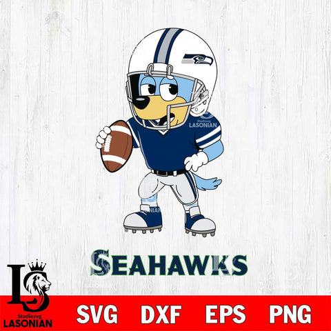 Seattle Seahawks Bluey rugby Svg Eps Dxf Png File, Digital Download ,Instant Download, Cricut File